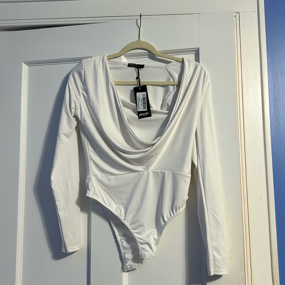 White NastyGal bodysuit - Size 8 NWT